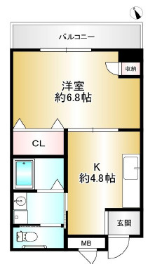 神戸市中央区日暮通１丁目の賃貸マンションの間取り