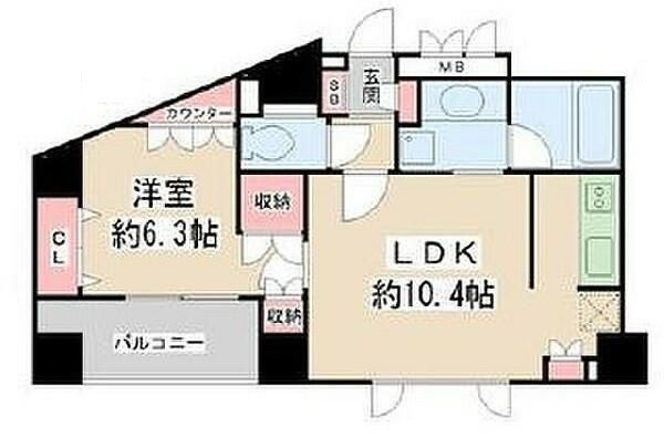 デ・リード日本橋箱崎の間取り|間取りです。