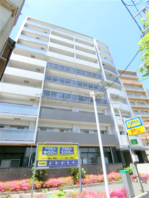 フローリッシュSⅠの外観|外観　2011年7月築　RC鉄筋コンクリート造地上10階建て総戸数39戸2LDKの人気賃貸マンション　東京都大田区大森中2丁目　京急本線梅屋敷駅徒歩9分
※平置き駐車場・バイク置き場・駐輪場