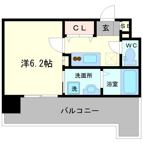 LUXE難波EASTの間取り|ＬＵＸＥ難波ＥＡＳＴ　間取り
