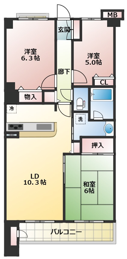 メイツ調布多摩川の間取り