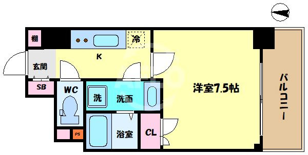 エグゼ難波南Ⅵの間取り|エグゼ難波南VI　間取り