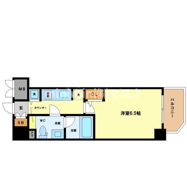大阪市西区京町堀２丁目の賃貸マンションの間取り