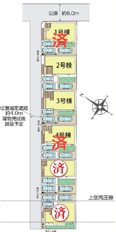 新築戸建　三島市徳倉１丁目　全６棟　3号棟の区画図
