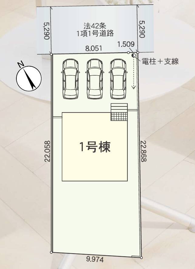新築戸建　沼津市大諏訪第9　全1棟　1号棟の区画図