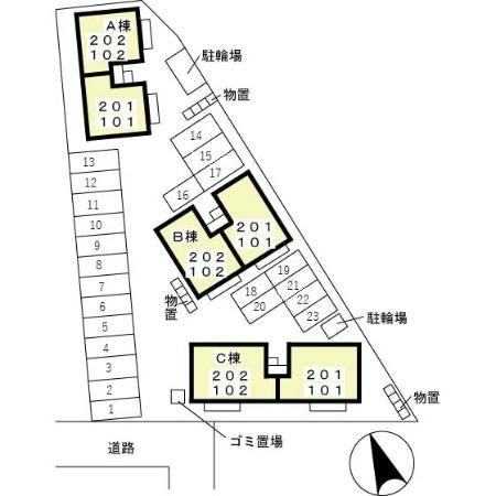 ラ・プランタン　Ｂの区画図
