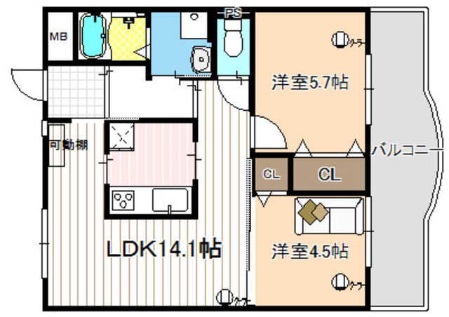 鳥山ハイツ　の間取り