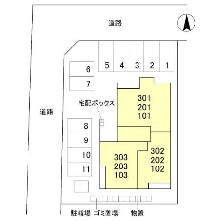 D-Grande新根塚町Wの区画図