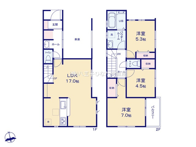 『八王子市新築戸建て』八王子市元横山町3-12-20【仲介手数料無料】　１期の間取り|～仲介手数料無料☆八王子ひなた不動産～八王子市元横山町　新築戸建て