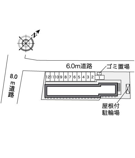 廿日市市可愛のアパートの区画図|画像4