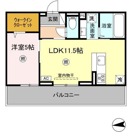ラ・ルーチェ宮の陣駅前の間取り|使い勝手の良い間取りです♪