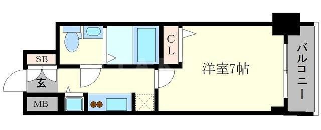 S-RESIDENCE難波Brillerの間取り|S-RESIDENCE難波Briller　開放感ある間取り