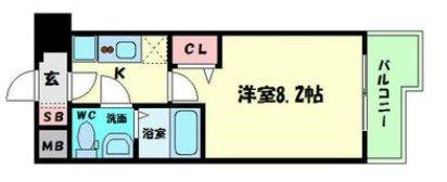レジュールアッシュ難波MINAMIⅢの間取り|レジュールアッシュ難波MINAMI-Ⅲ　間取り