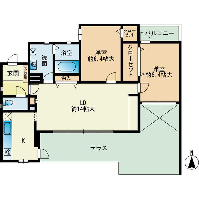 カルシア小戸ナチュアの間取り