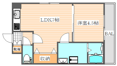 アリエスサン博多駅南の間取り|使いやすい間取りです。