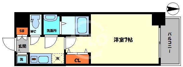 S-RESIDENCE難波大国町Uno（エスレジデンスナンバダイコクチョウウーノ）の間取り|S-RESIDENCE難波大国町Uno（エスレジデンスナンバダイコクチョウウーノ）　間取り