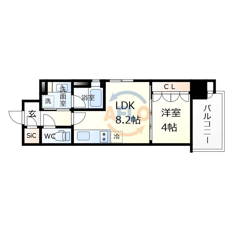 イニシアブランなんばの間取り|イニシアブランなんば　開放的な間取