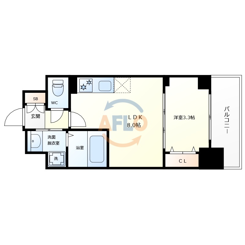 S-RESIDENCE難波西alterの間取り|S-RESIDENCE難波西alter　間取り