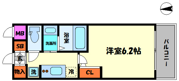 エステムコート難波Ⅶビヨンドの間取り|エステムコート難波VIIビヨンド　間取り