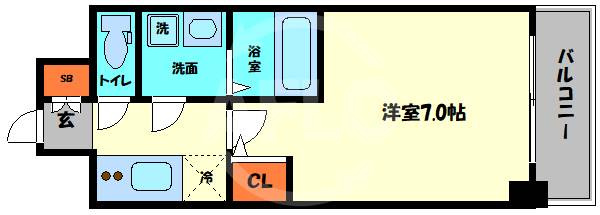 S-RESIDENCE難波大国町Unoの間取り|S-RESIDENCE難波大国町Uno（エスレジデンスナンバダイコクチョウウーノ）　間取り