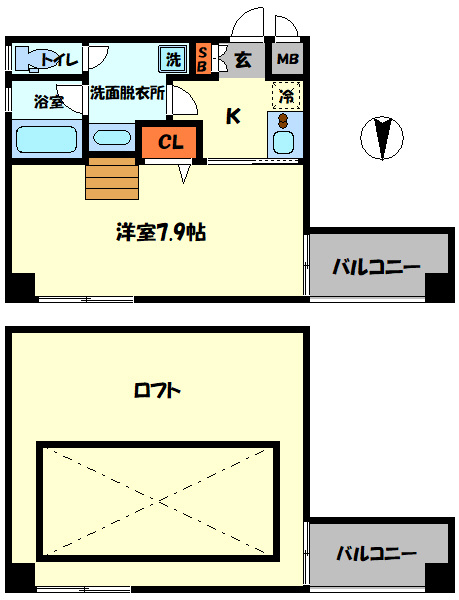 F.CROSS EBISU（エフクロスエビス）の間取り|F.CROSS EBISU（エフクロスエビス）　間取り