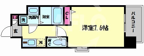 エグゼ難波西Ⅱの間取り|エグゼ難波西Ⅱ　開放感ある間取