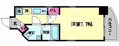ラシュレエグゼ難波南の間取り|ラシュレエグゼ難波南　開放感ある間取