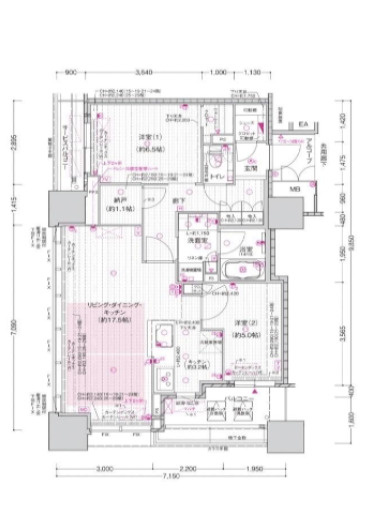 THE CROSS CITY TOWER 敷津小学校の間取り|THE CROSS CITY TOWER(ザクロスシティタワー)　間取り