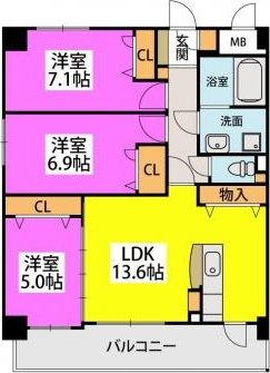 ポワッソンルージュの間取り