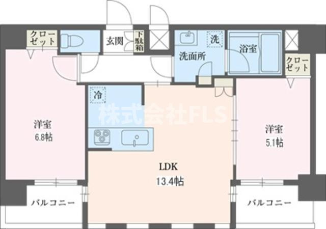 北区赤羽２丁目の賃貸マンションの間取り