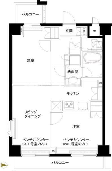 北区神谷２丁目の賃貸マンションの間取り