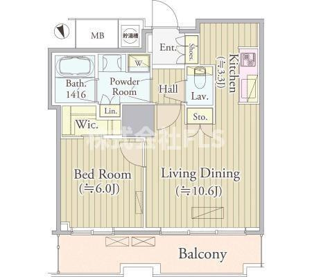 新宿区西新宿５丁目の賃貸マンションの間取り