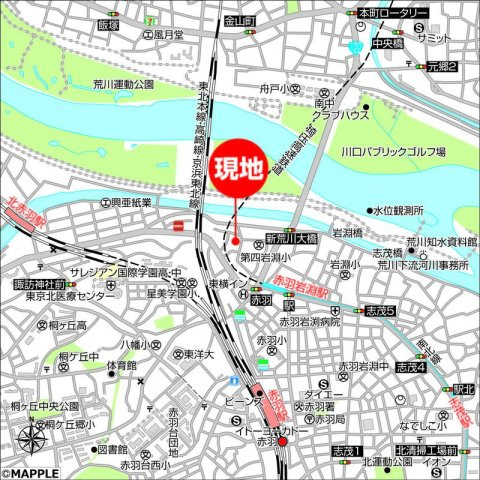 はなみずきガーデンA・Bの地図