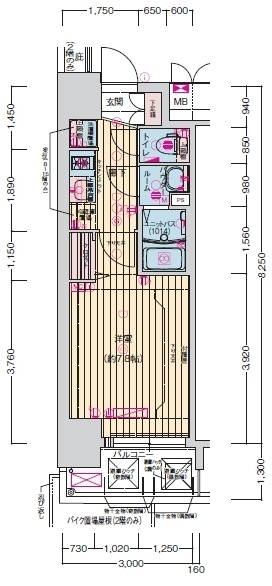 ララプレイス大阪福島プレッソの間取り
