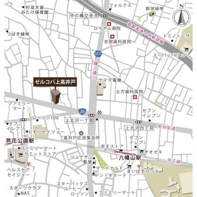 ゼルコバ上高井戸の地図