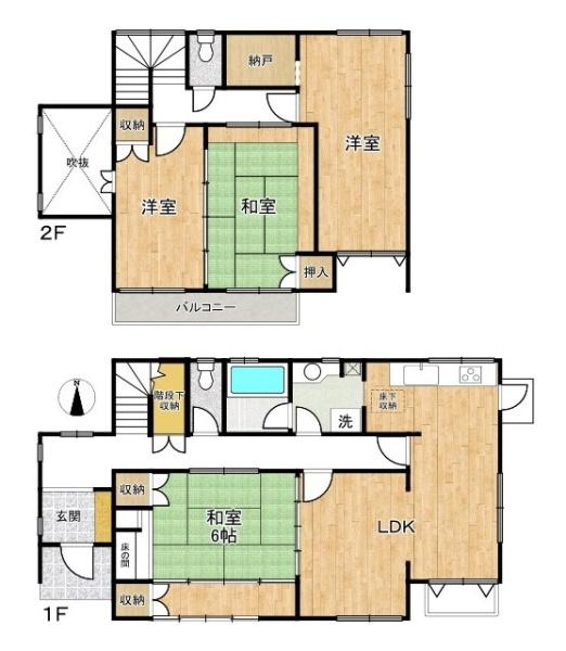北葛城郡広陵町馬見南２丁目の中古一戸建の間取り