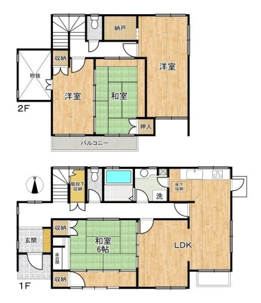 北葛城郡広陵町馬見南２丁目の中古一戸建の間取り