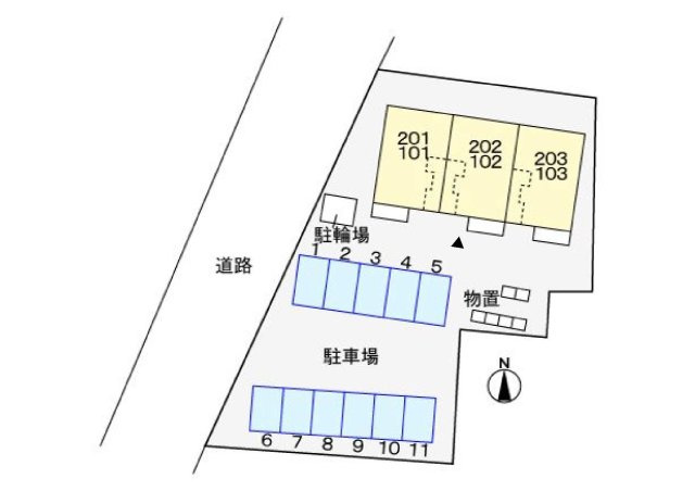 ジェルメ鞍谷の駐車場