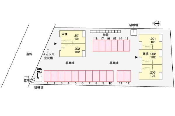 フェリス　ファミリア　Ｂの駐車場