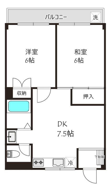 松屋コーポの間取り