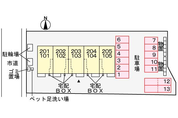 サンライズⅡの駐車場