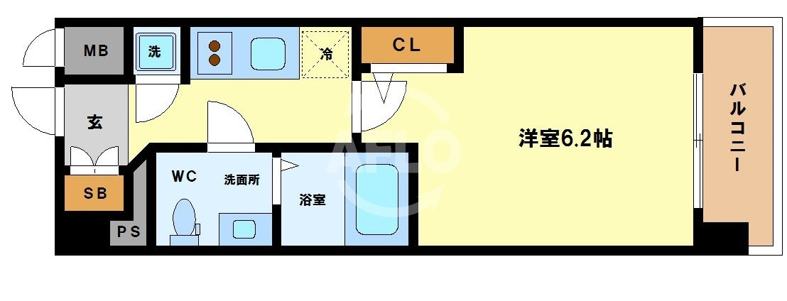 エスリード江戸堀の間取り|エスリード江戸堀　開放感のある間取り