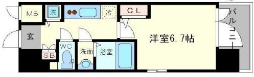 エスリード松屋町SOUTHの間取り