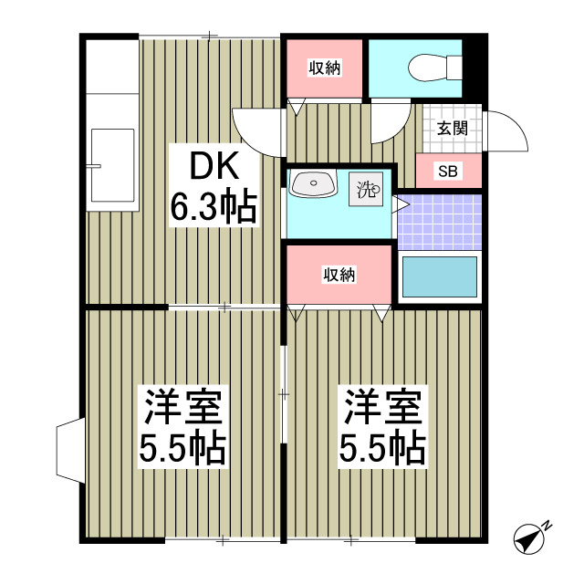 パナヨシハラB棟の間取り