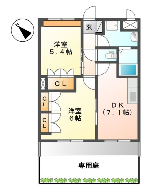 ガーデンヒルズNAKAYAMA弐番館の間取り