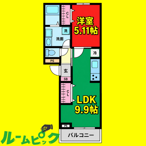 エスポワール名駅　名古屋市賃貸　仲介手数料無料の間取り