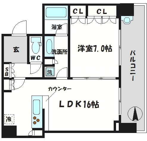 パークタワー梅田の間取り|パークタワー梅田　開放感ある間取り