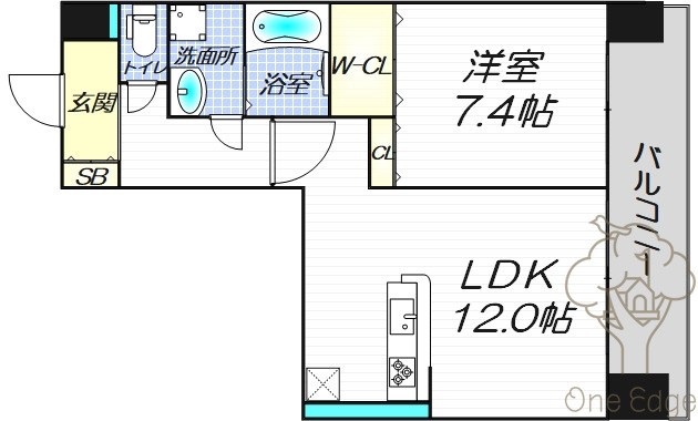 天神　戎　長柄の間取り