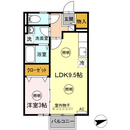 リビングタウン伏石 B棟の間取り