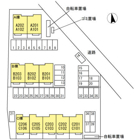 サンシャイン前田C棟 C棟の区画図